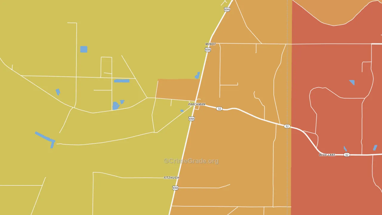 Parchman, MS Map of Assault Rates