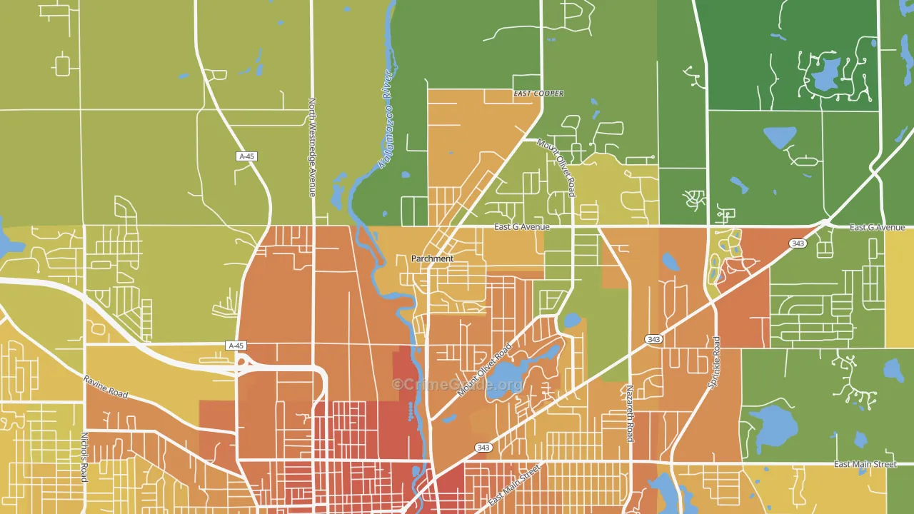 Parchment, MI Map of Assault Rates