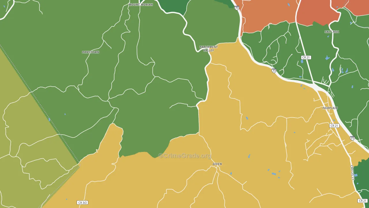 Parchment Valley, WV Map of Assault Rates