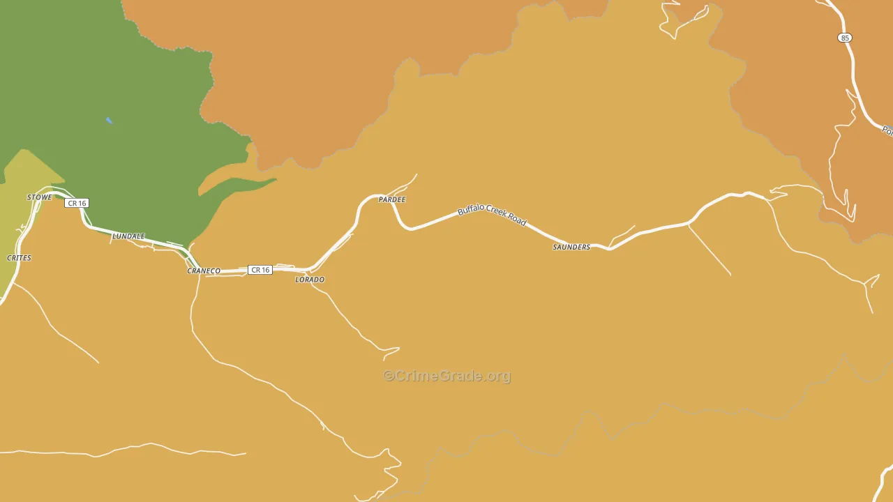 Pardee, WV Map of Assault Rates