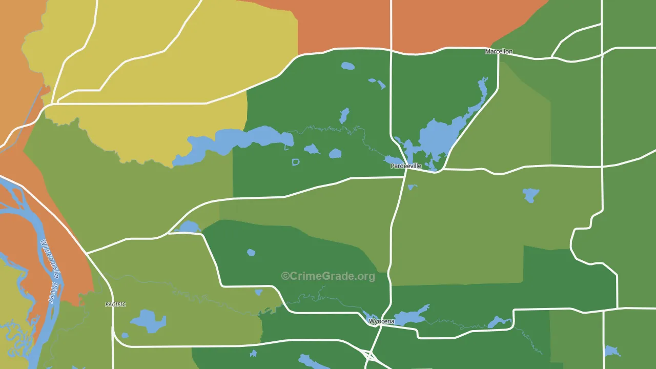 Pardeeville, WI Map of Assault Rates