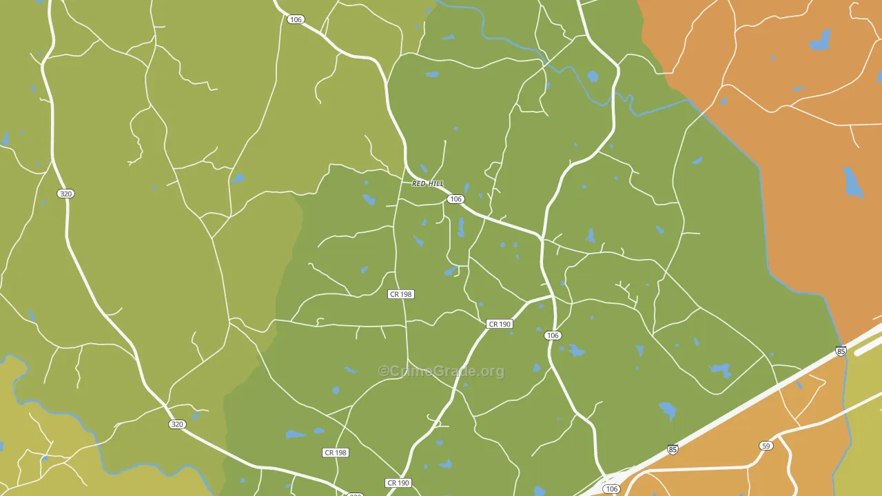 Parhams, GA Map of Assault Rates