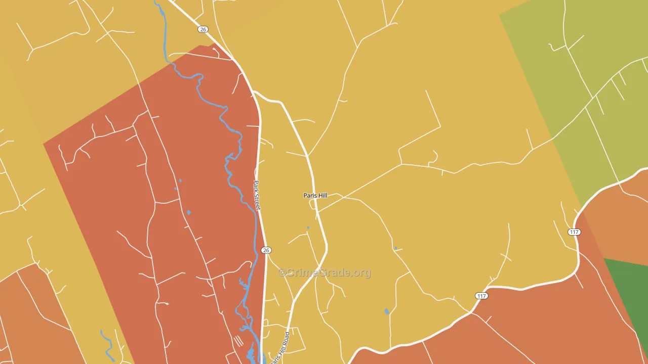 Paris, ME Map of Assault Rates