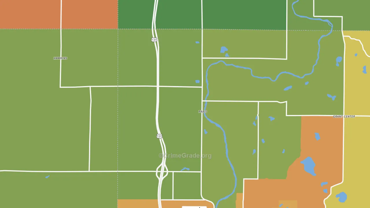 Paris, MI Map of Assault Rates