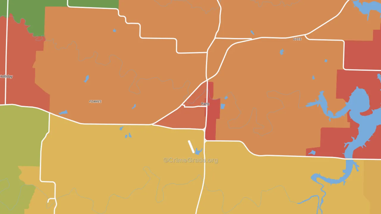 Paris, MO Map of Assault Rates