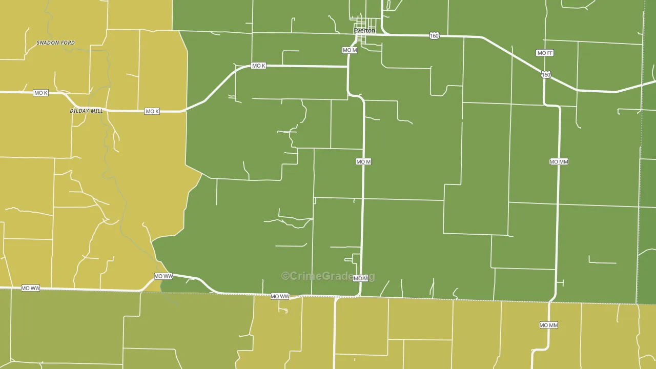 Paris Springs, MO Map of Assault Rates