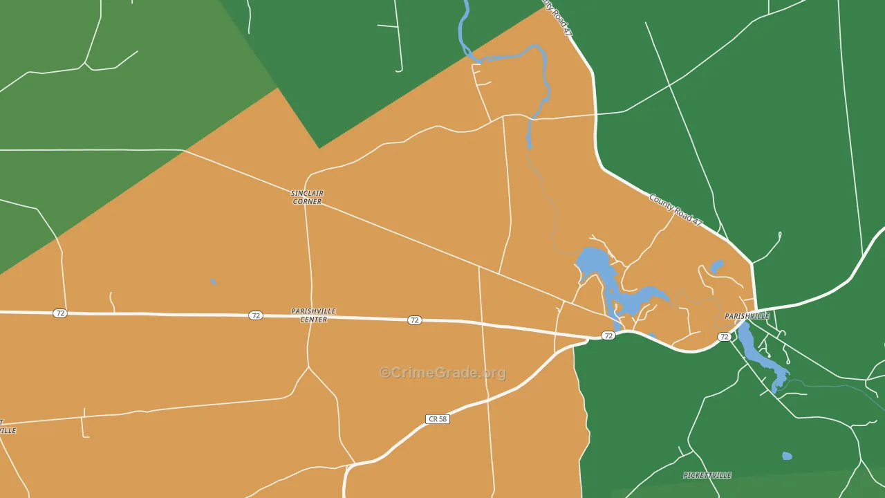 Parishville Center, NY Map of Assault Rates