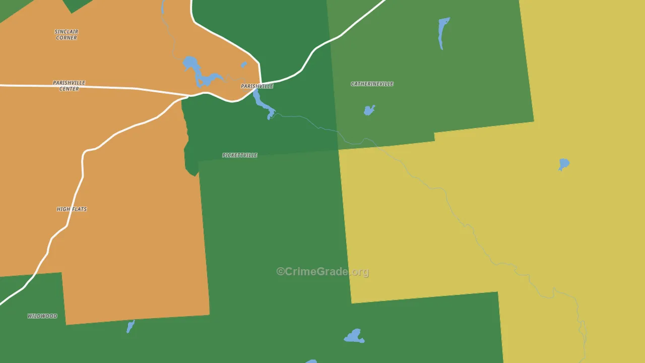 Parishville, NY Map of Assault Rates