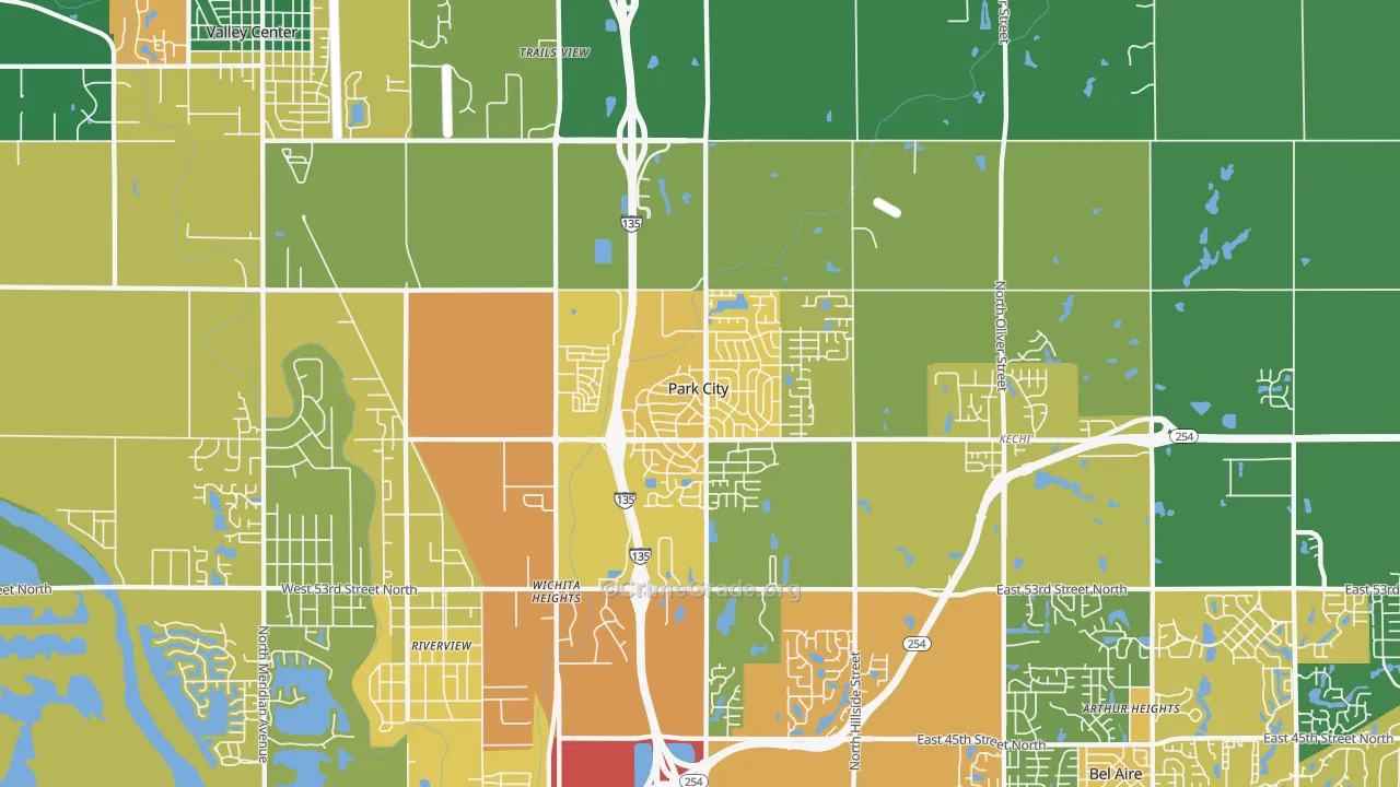 Park City, KS Map of Assault Rates