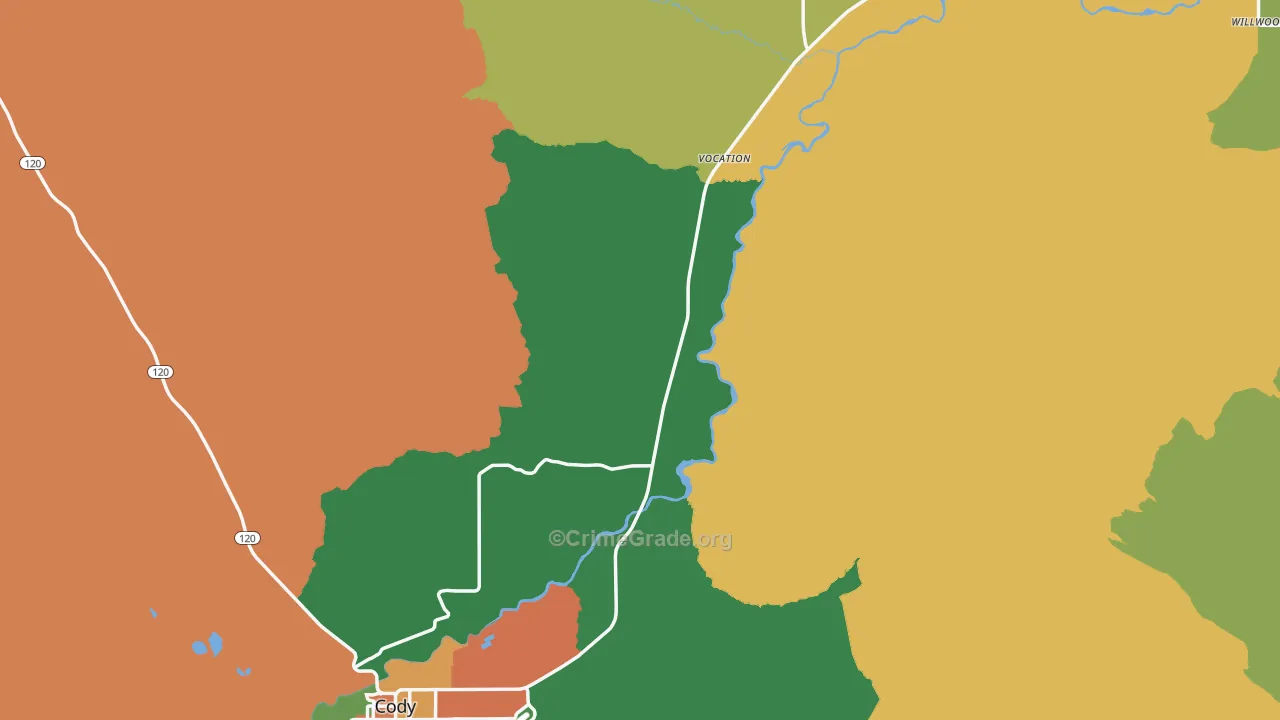 Park County, WY Map of Assault Rates