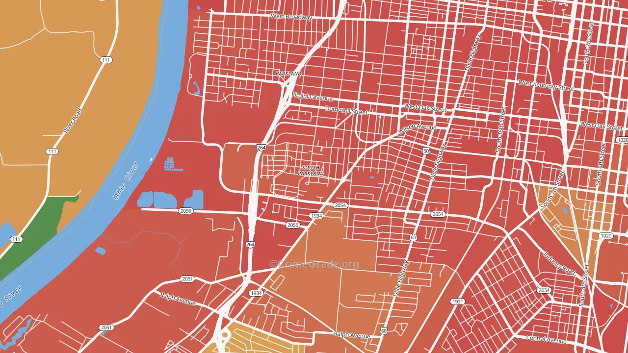 Park Duvalle, Louisville, KY Map of Assault Rates