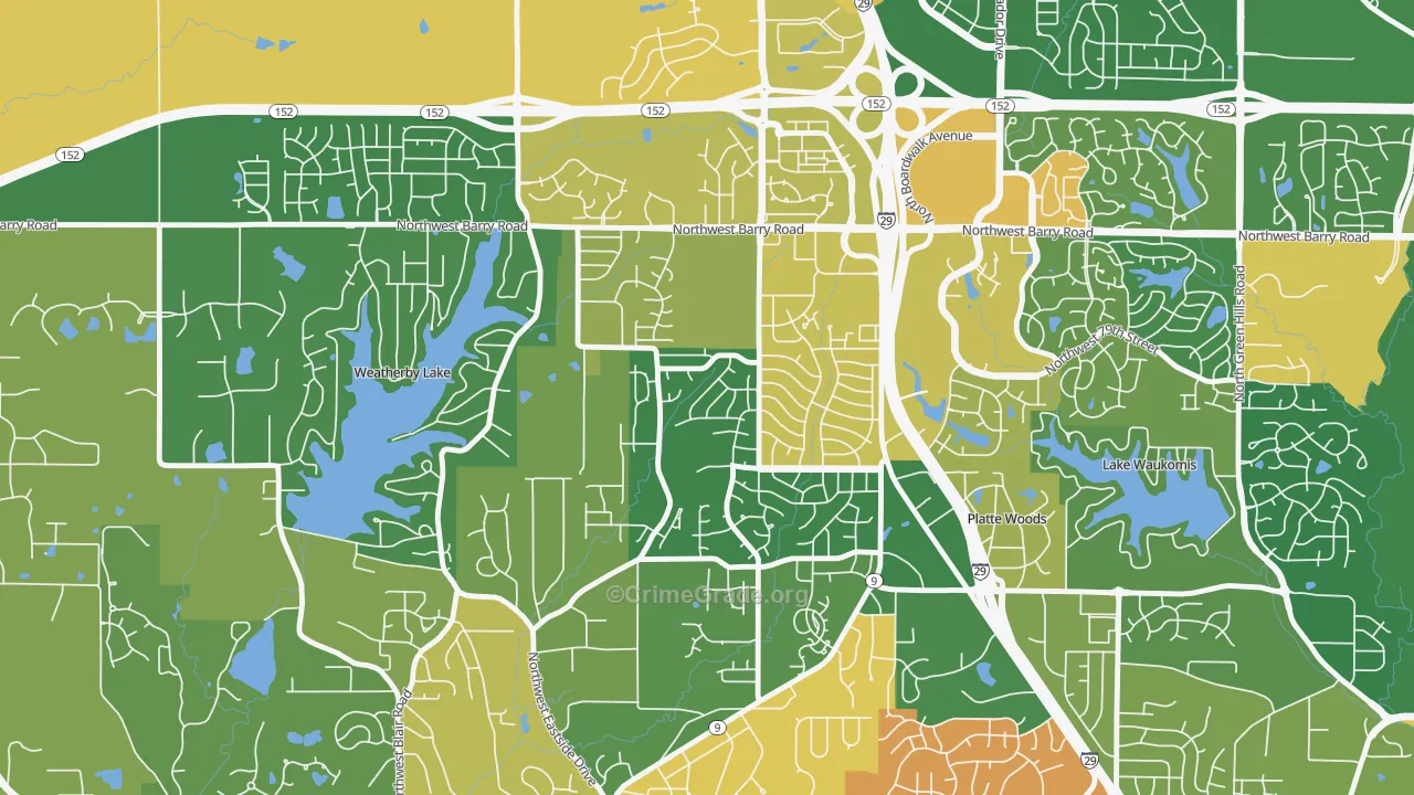 Park Forest, Kansas City, MO Map of Assault Rates