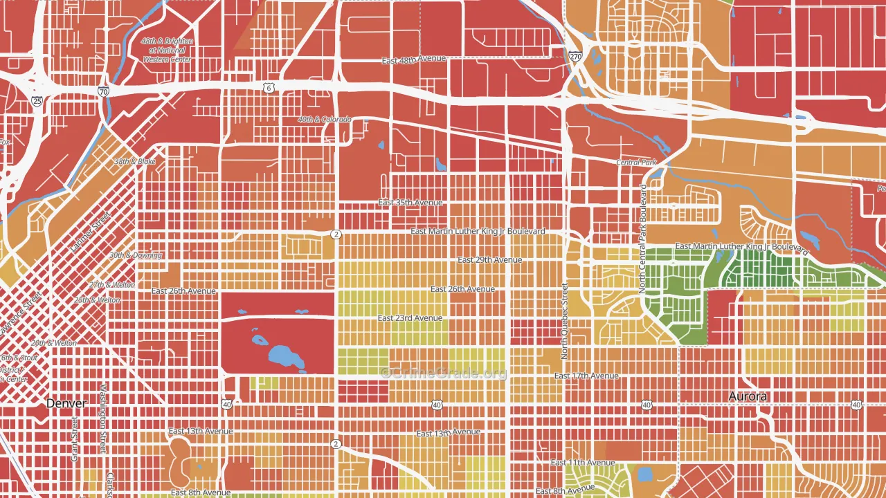 Park Hill, Denver, CO Map of Assault Rates