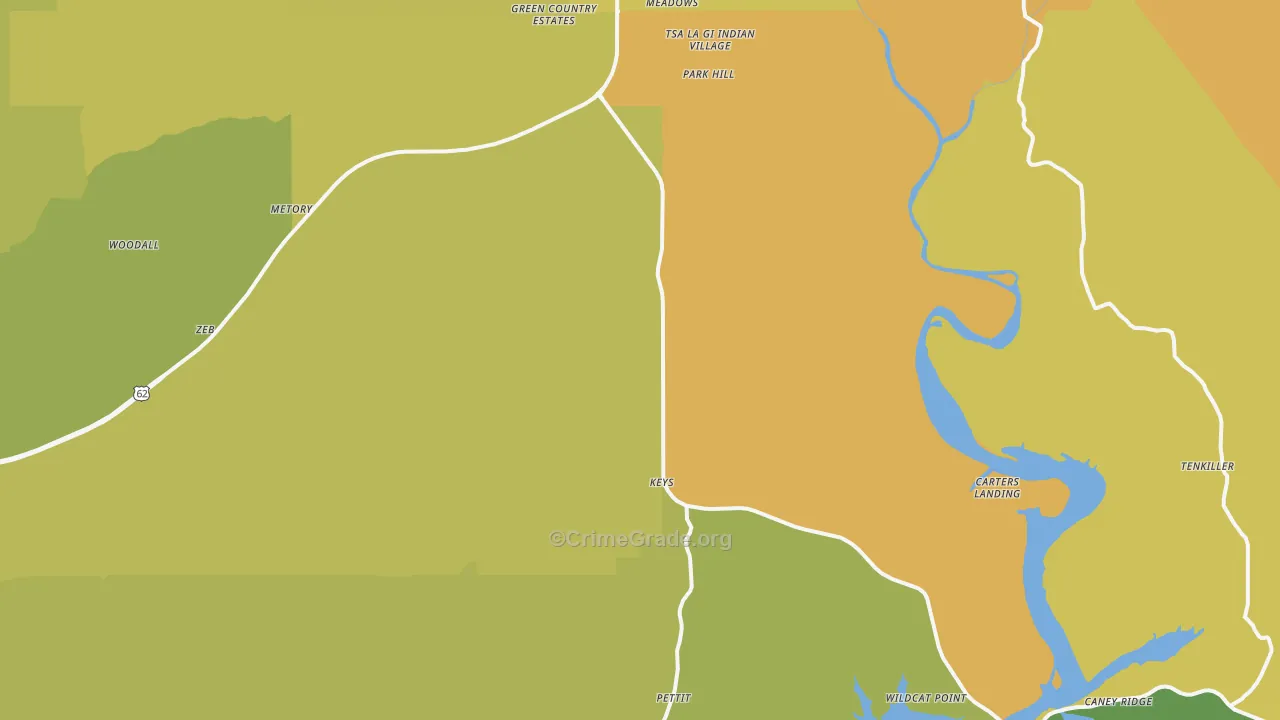 Park Hill, OK Map of Assault Rates