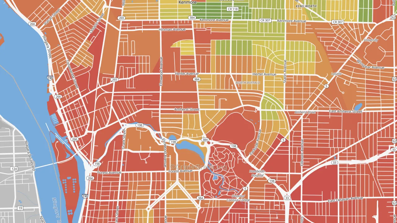 Park Meadow, Buffalo, NY Map of Assault Rates