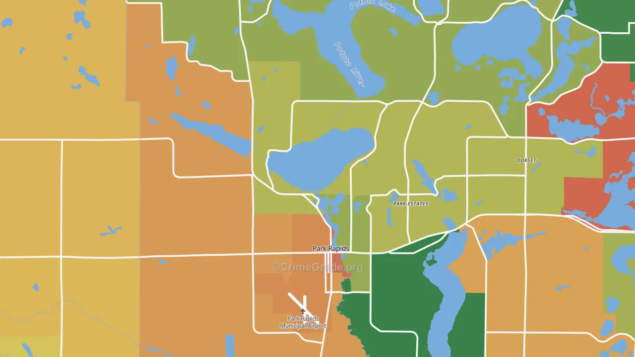 Park Rapids, MN Map of Assault Rates