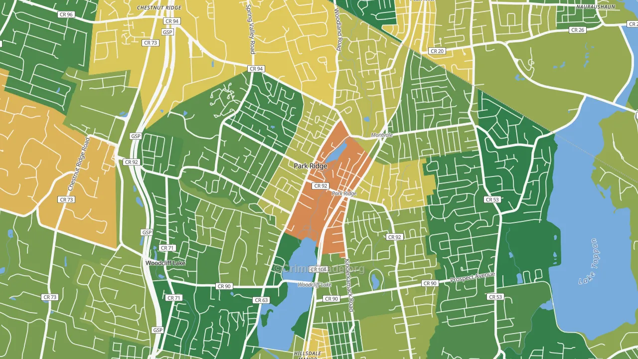 Park Ridge, NJ Map of Assault Rates