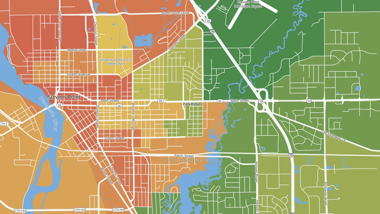 Park Ridge, WI Map of Assault Rates