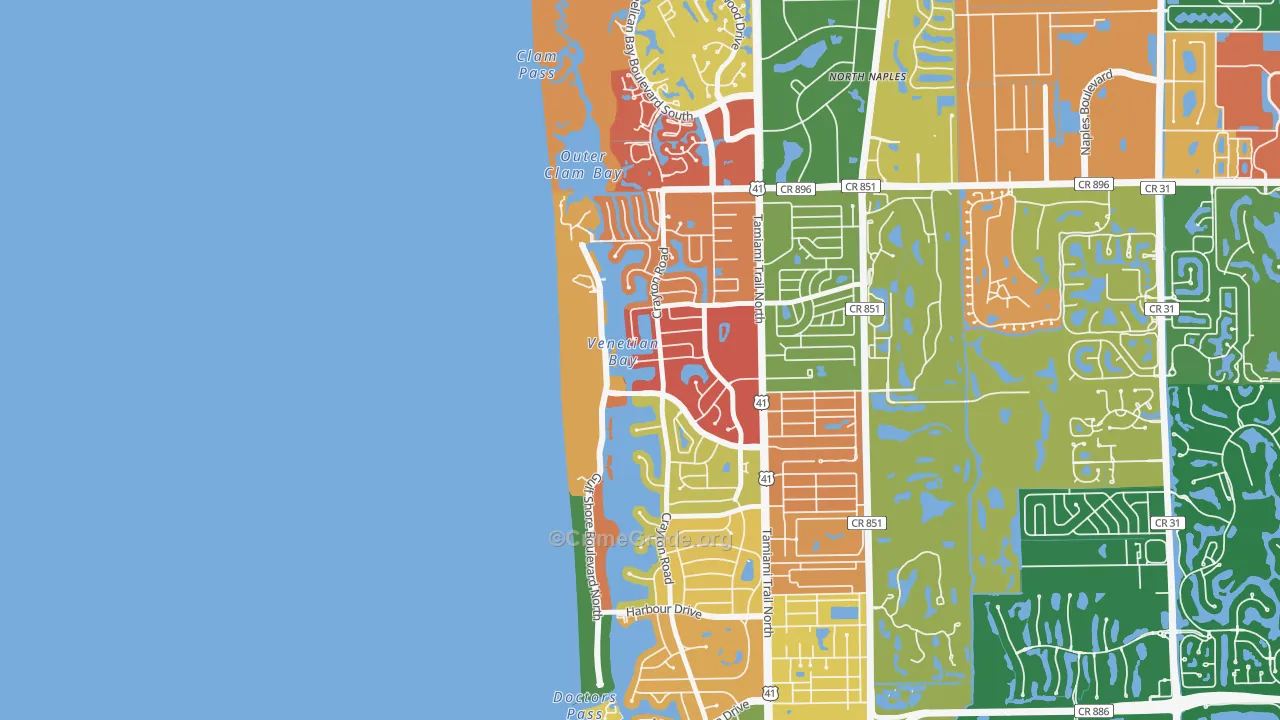 Park Shore, Naples, FL Map of Assault Rates