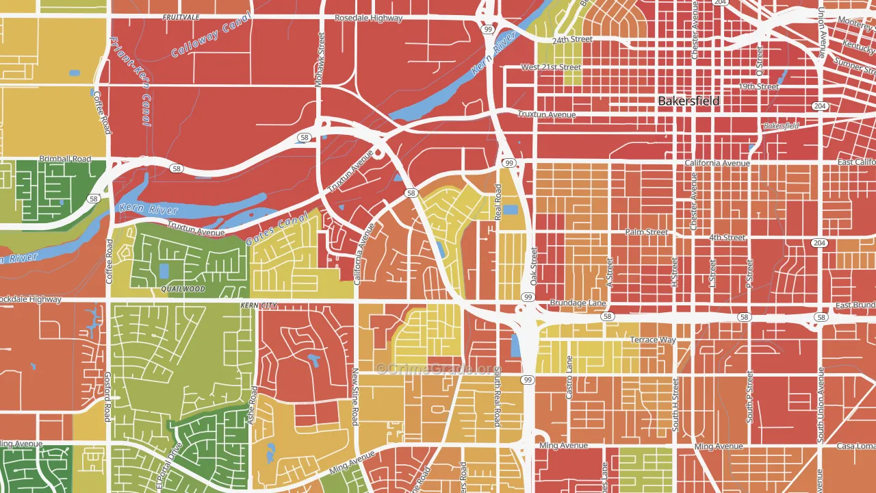 Park Stockdale, Bakersfield, CA Map of Assault Rates