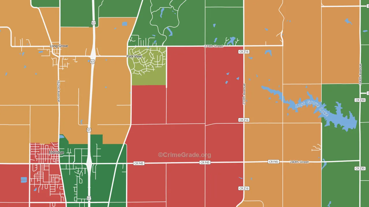 Park View, IA Map of Assault Rates