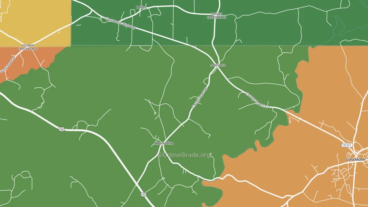 Parkdale, AL Map of Assault Rates