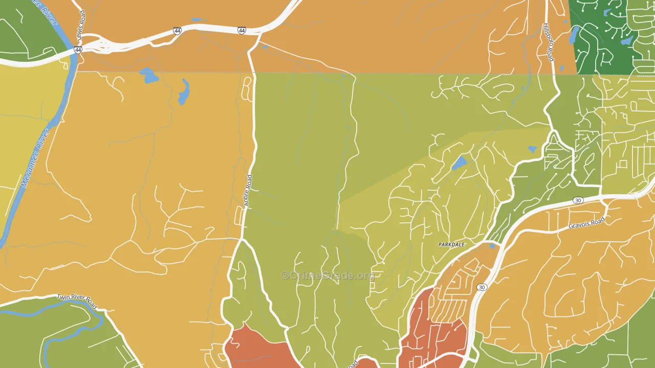 Parkdale, MO Map of Assault Rates