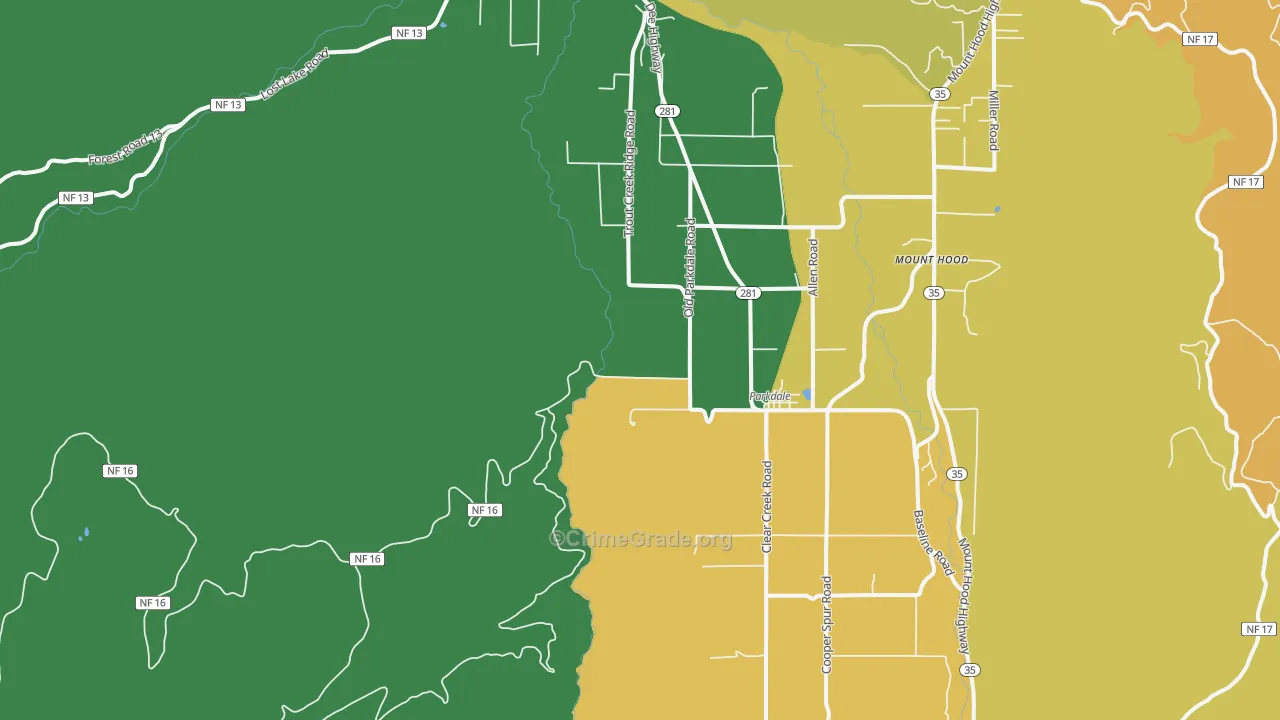 Parkdale, OR Map of Assault Rates