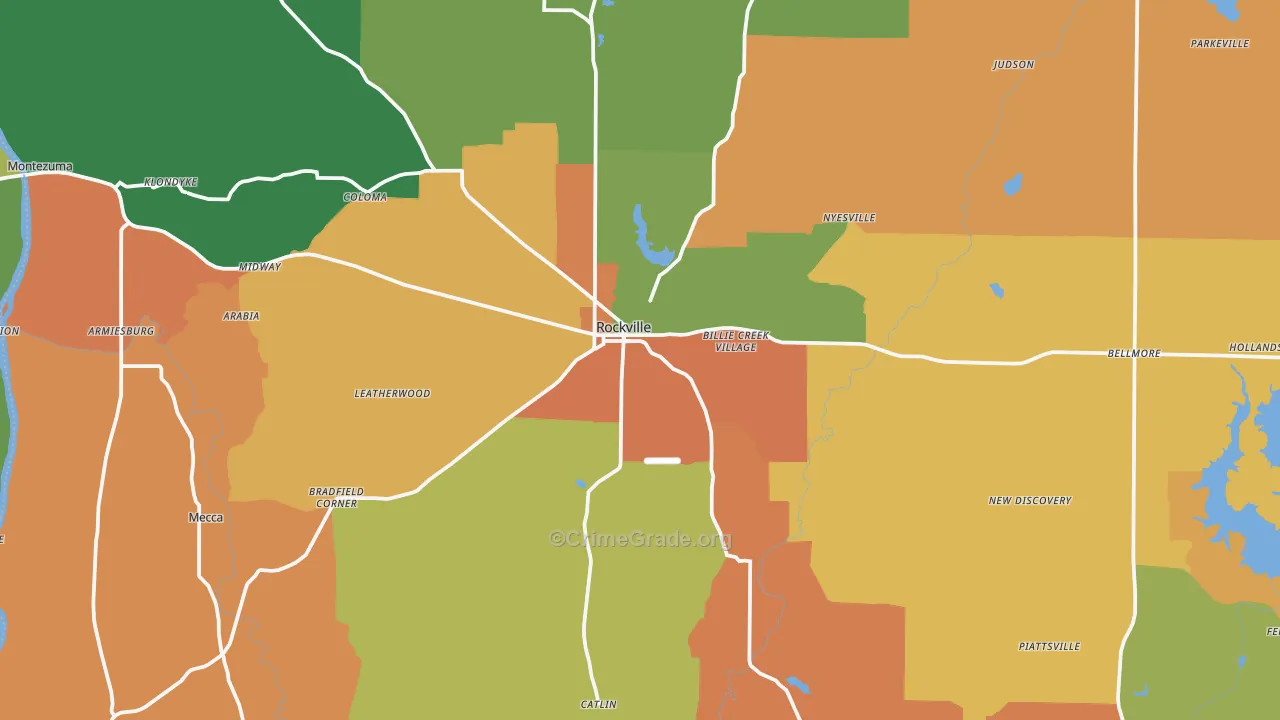 Parke County, IN Map of Assault Rates