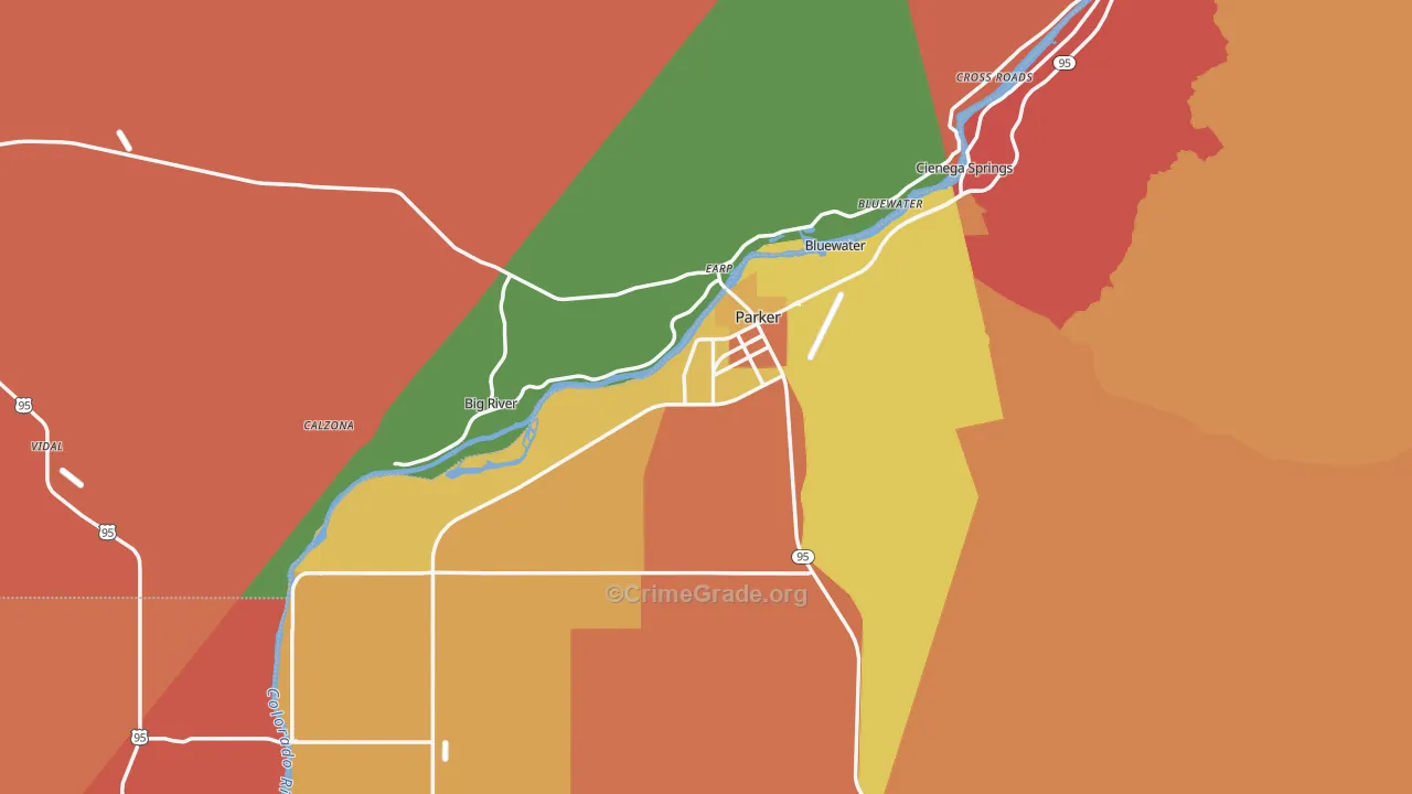 Parker, AZ Map of Assault Rates