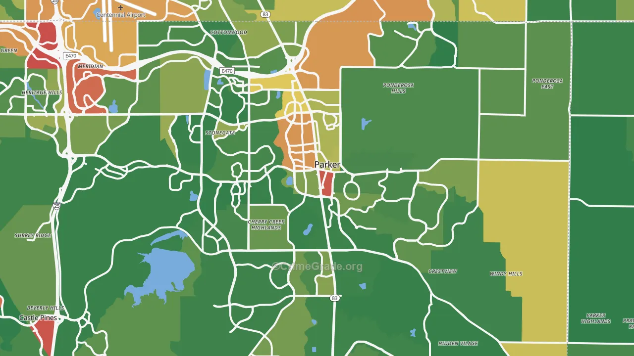 Parker, CO Map of Assault Rates