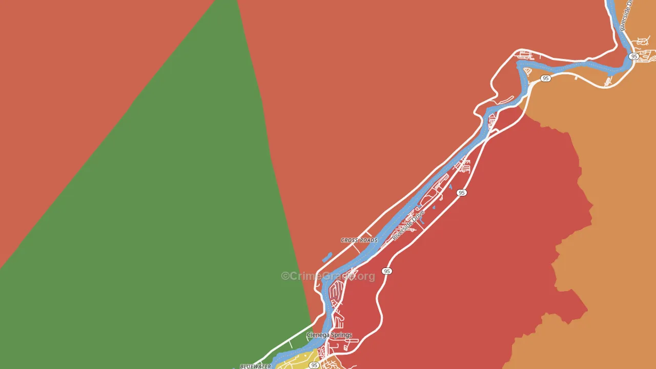 Parker Dam, CA Map of Assault Rates