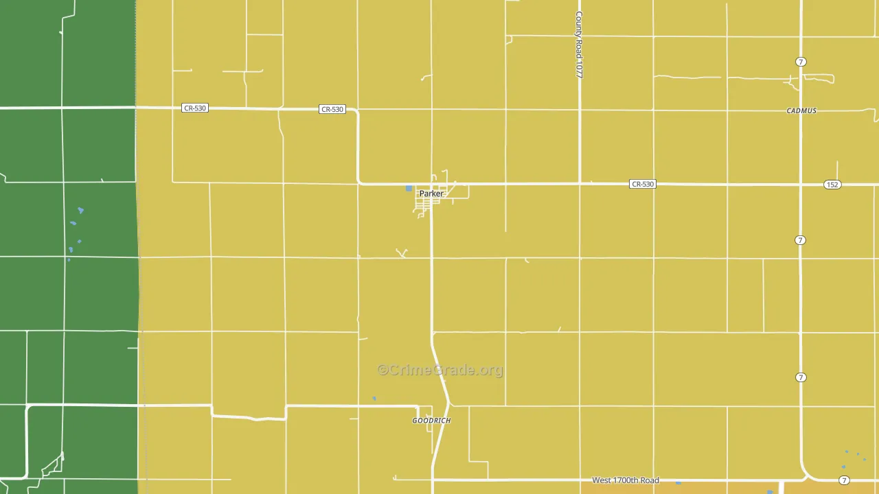 Parker, KS Map of Assault Rates