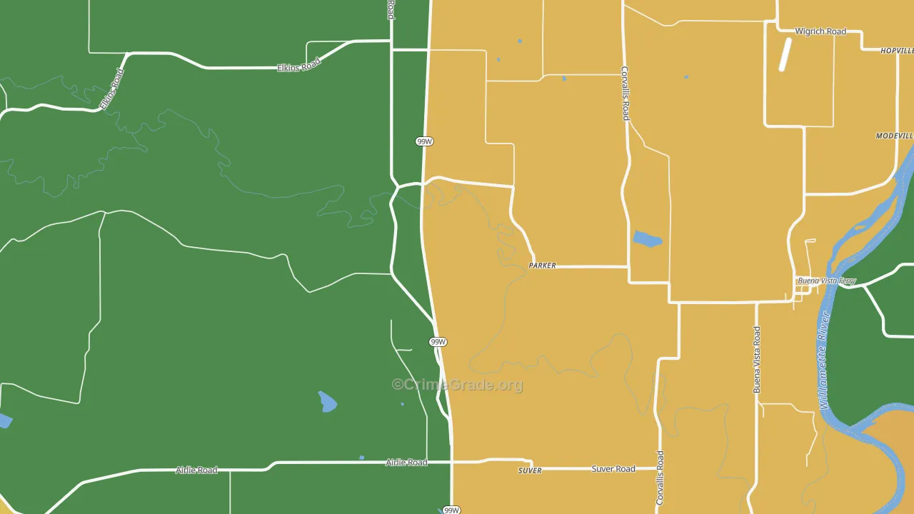 Parker, OR Map of Assault Rates