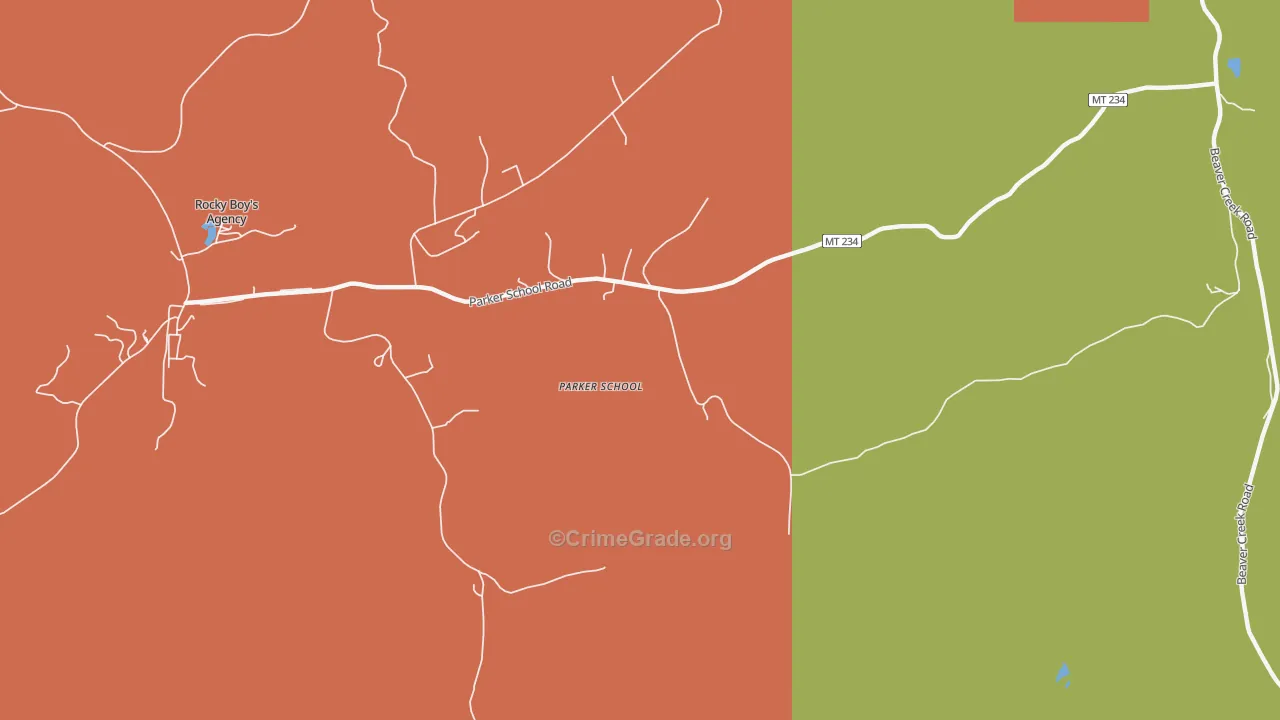 Parker School, MT Map of Assault Rates