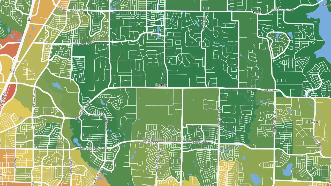Parker, TX Map of Assault Rates