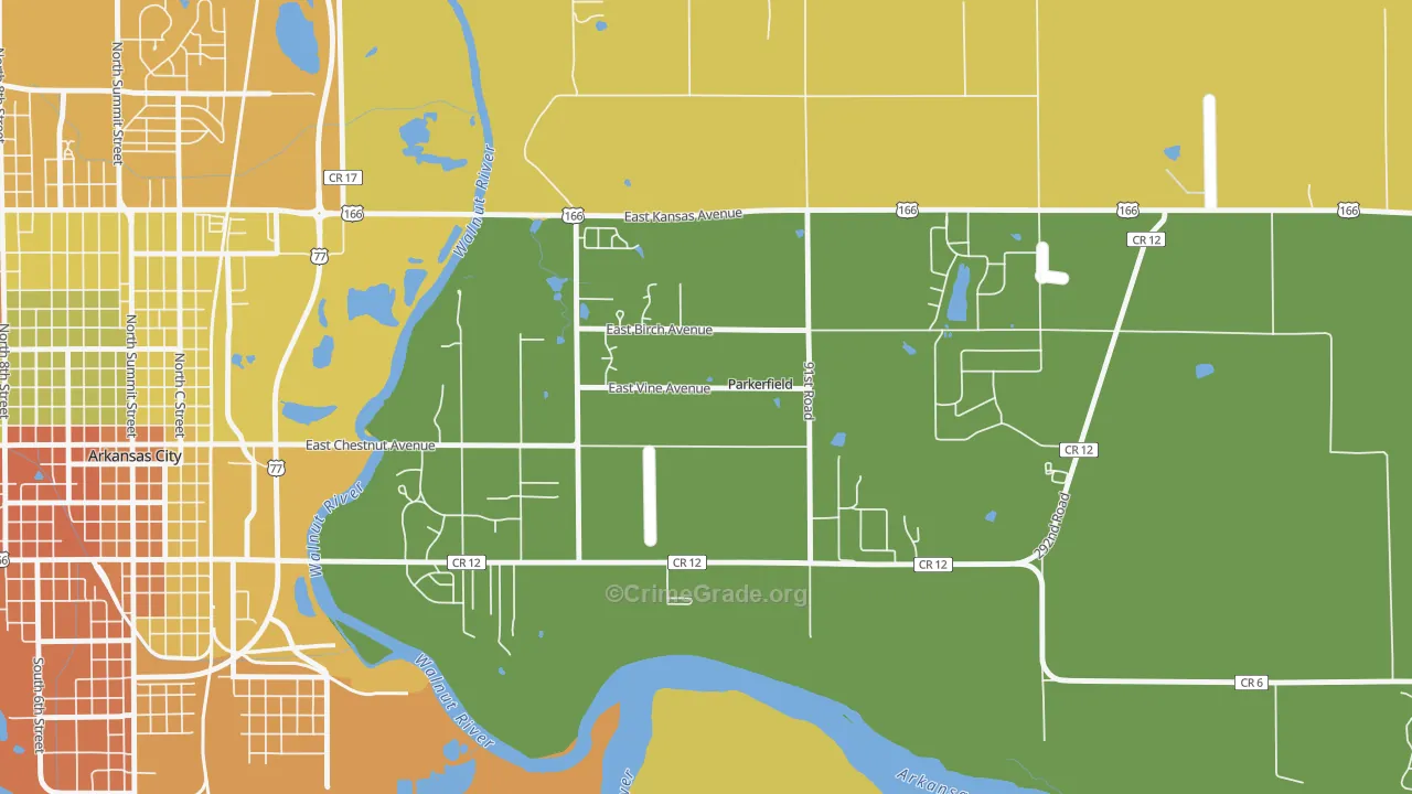 Parkerfield, KS Map of Assault Rates