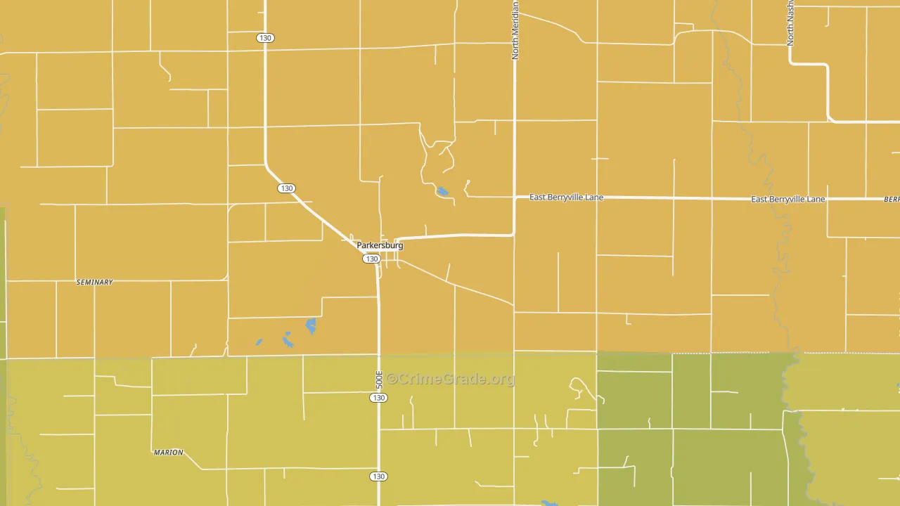Parkersburg, IL Map of Assault Rates