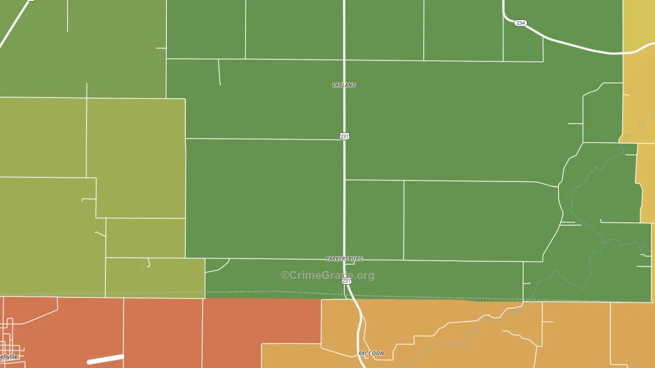 Parkersburg, IN Map of Assault Rates