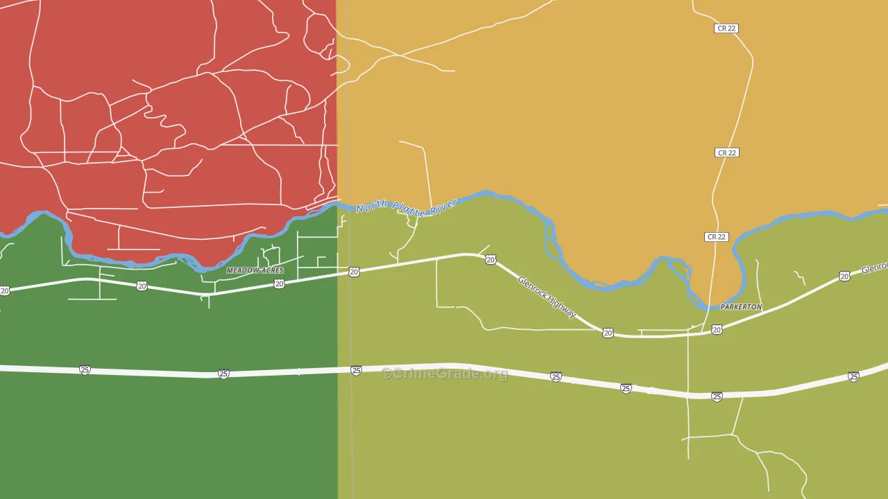 Parkerton, WY Map of Assault Rates