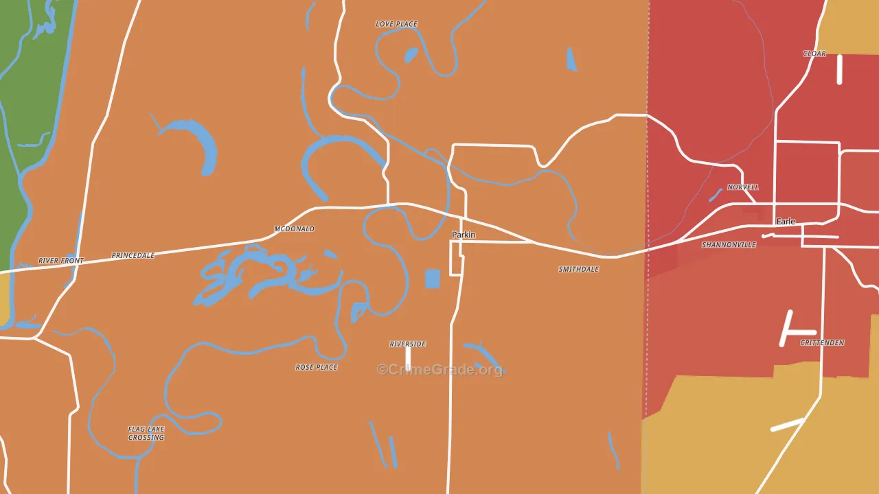 Parkin, AR Map of Assault Rates