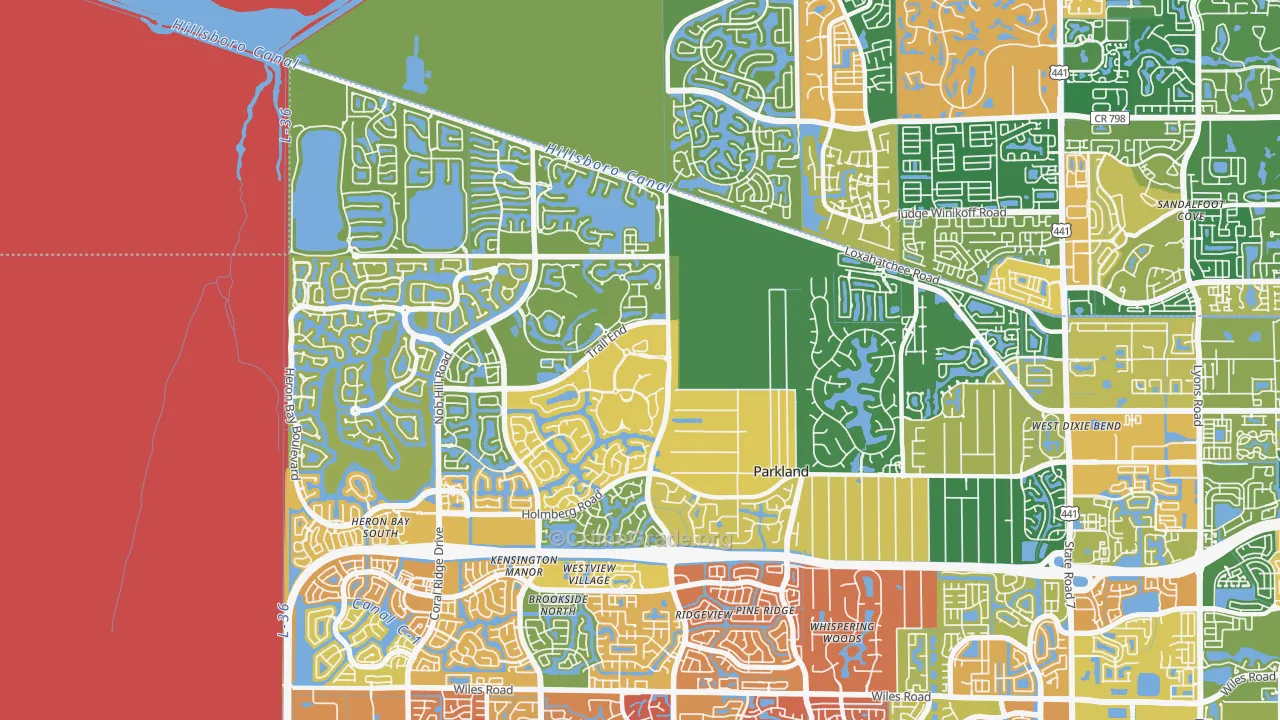 Parkland, FL Map of Assault Rates