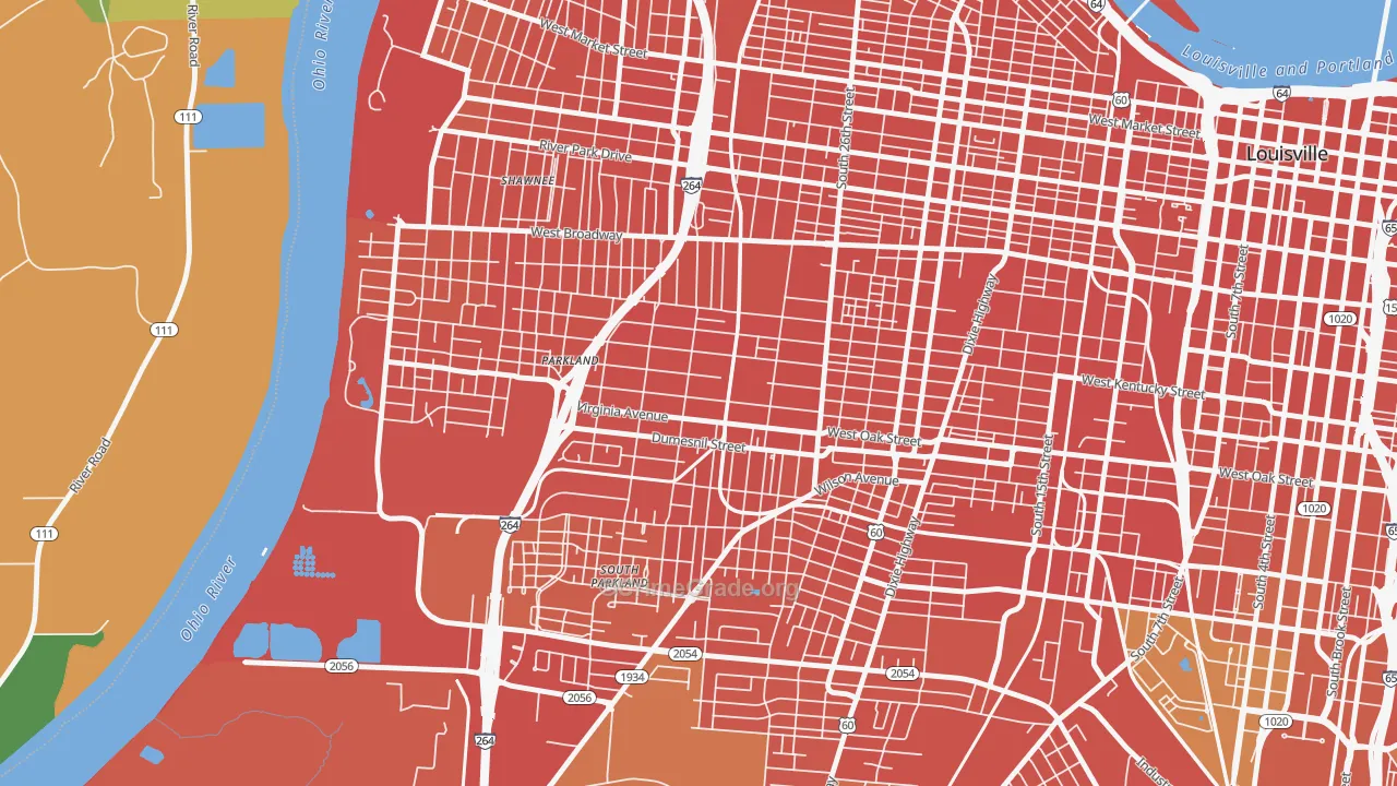 Parkland, Louisville, KY Map of Assault Rates