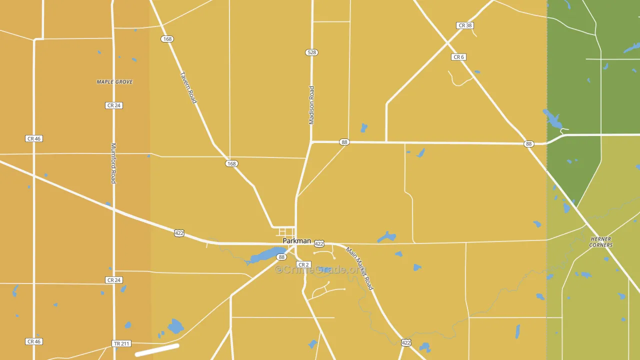 Parkman, OH Map of Assault Rates