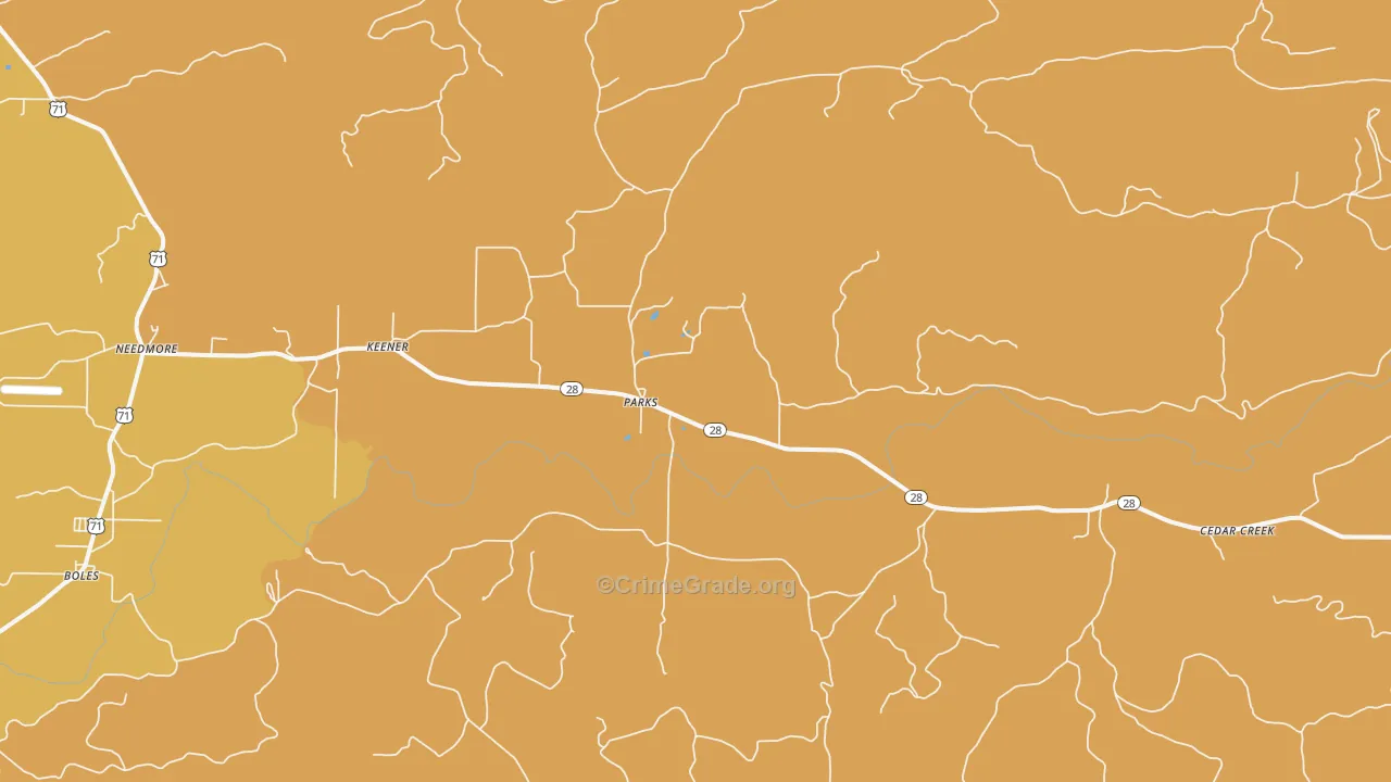 Parks, AR Map of Assault Rates