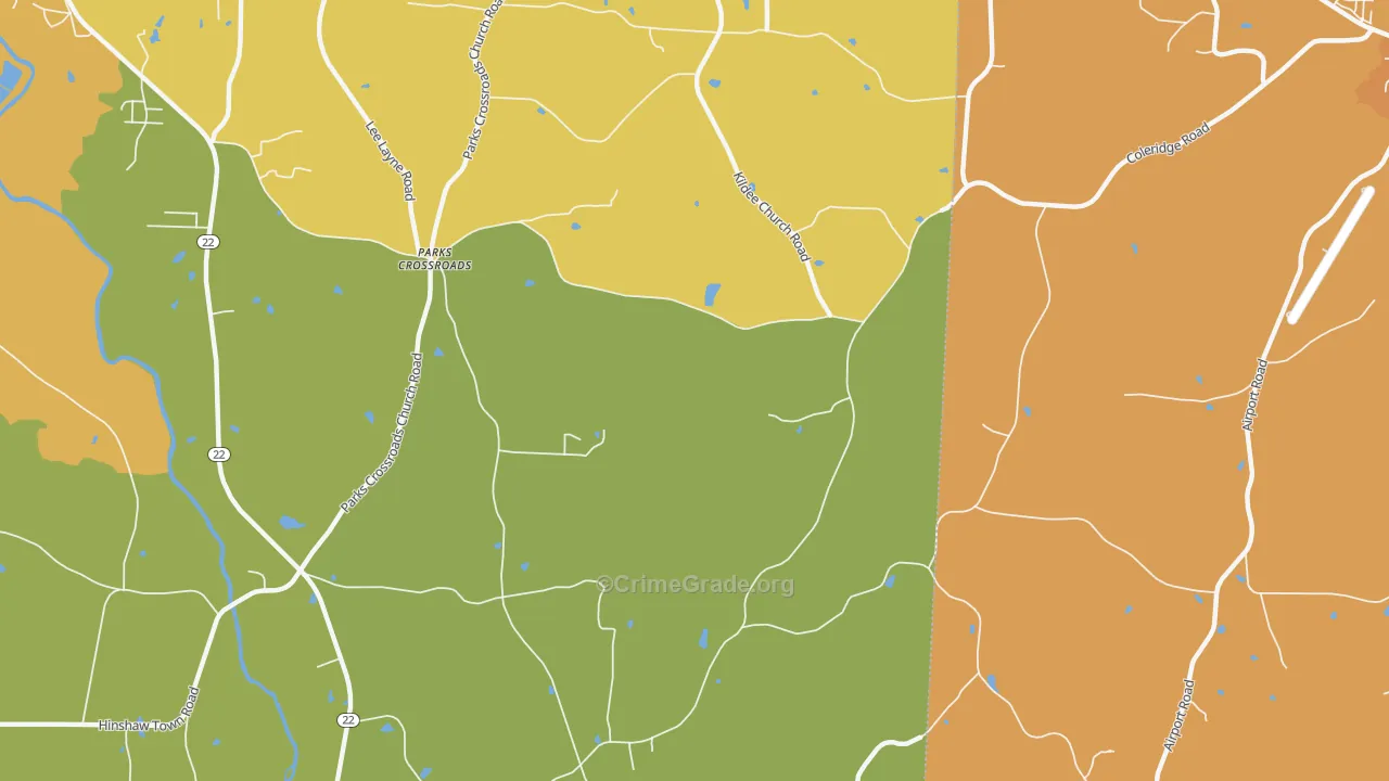 Parks Crossroads, NC Map of Assault Rates