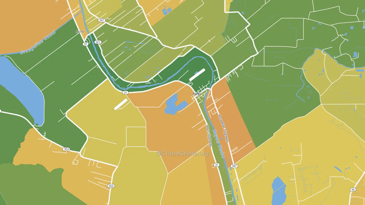 Parks, LA Map of Assault Rates