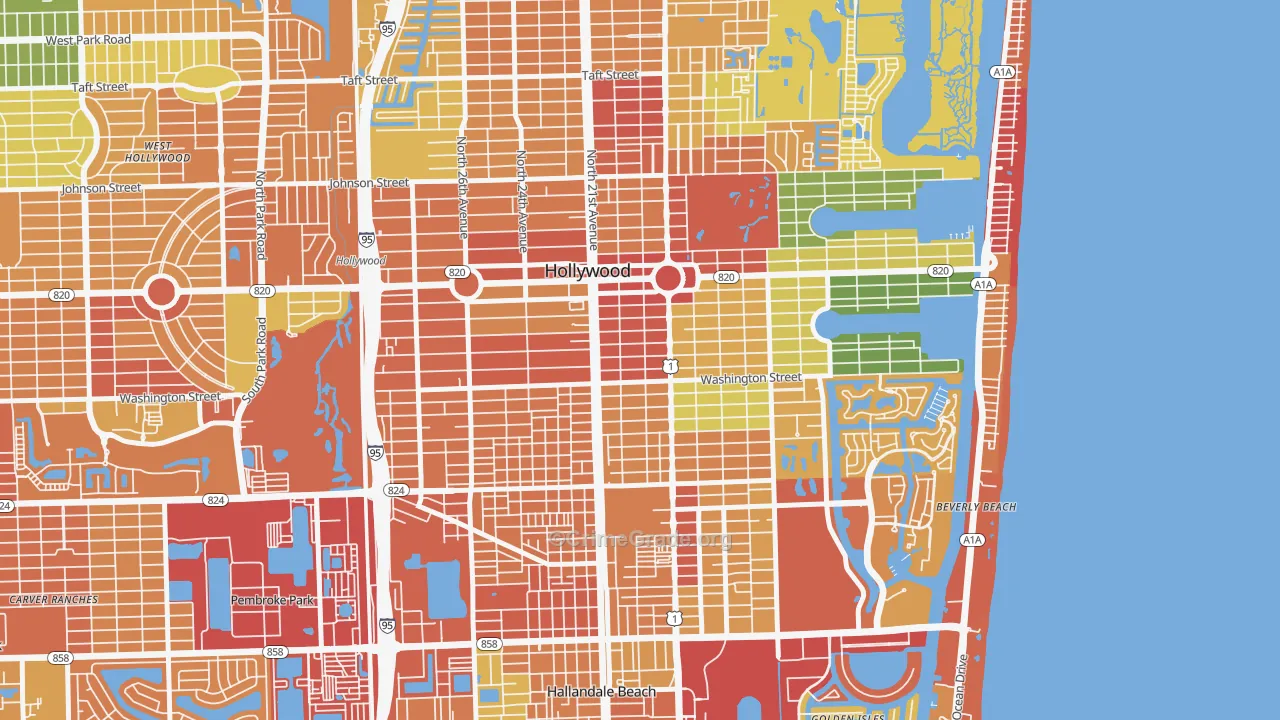 Parkside, Hollywood, FL Map of Assault Rates