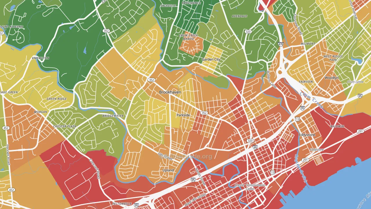 Parkside, PA Map of Assault Rates