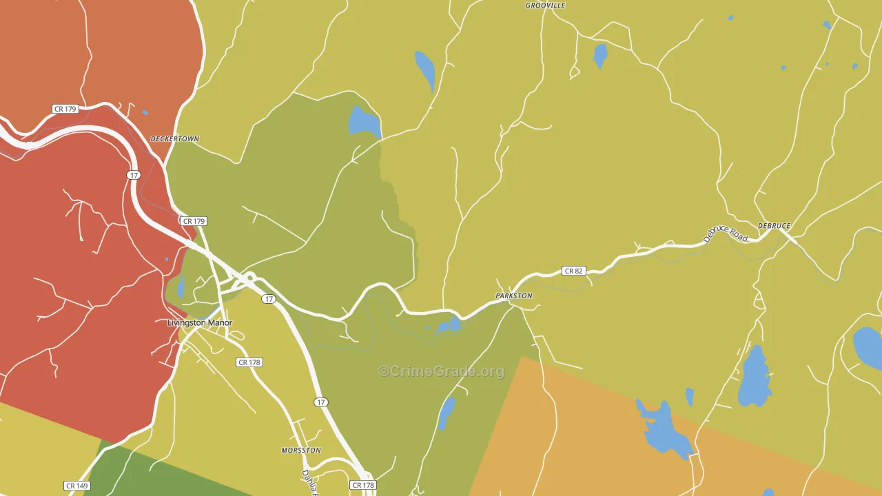 Parkston, NY Map of Assault Rates